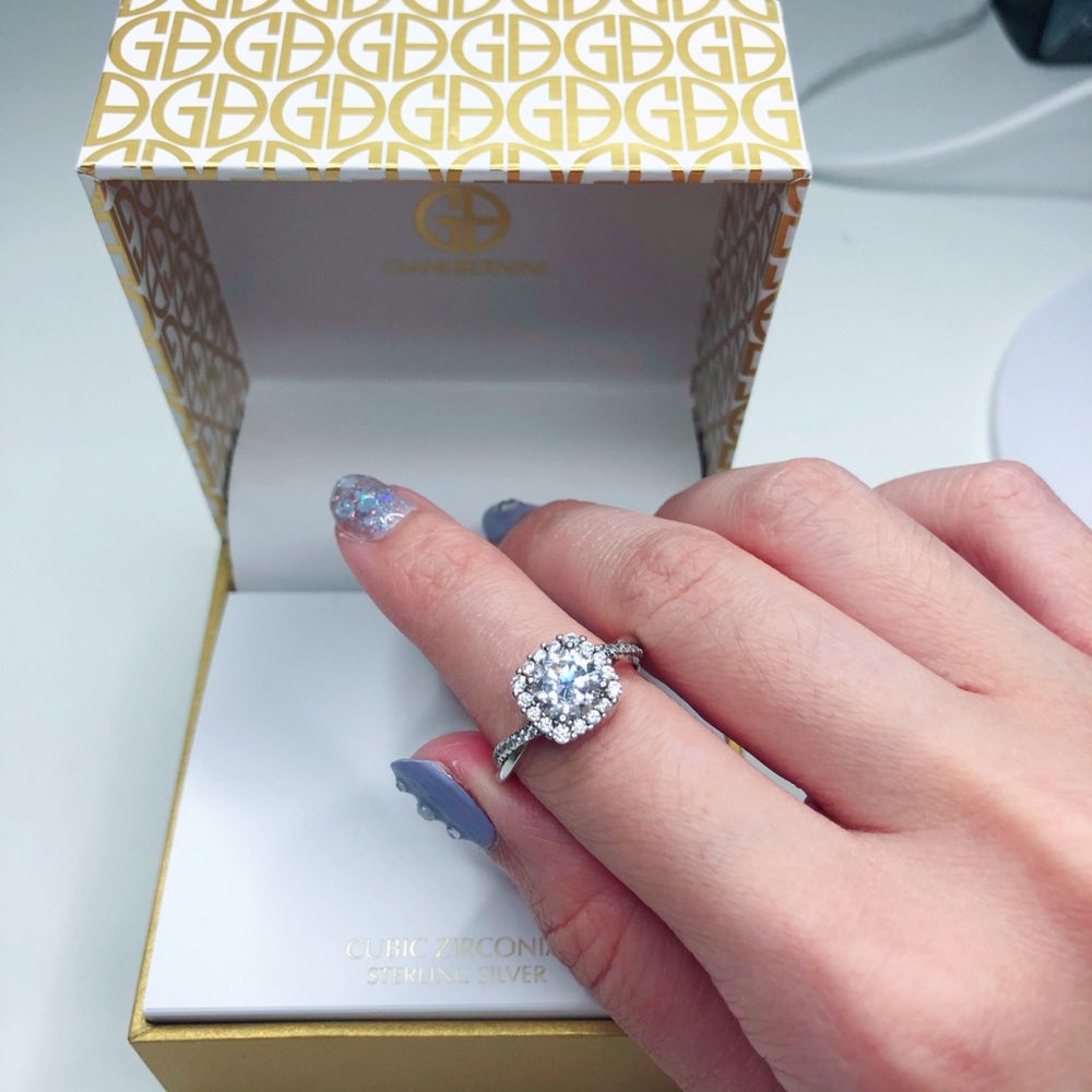 Sterling Silver CZ Halo Ring💎